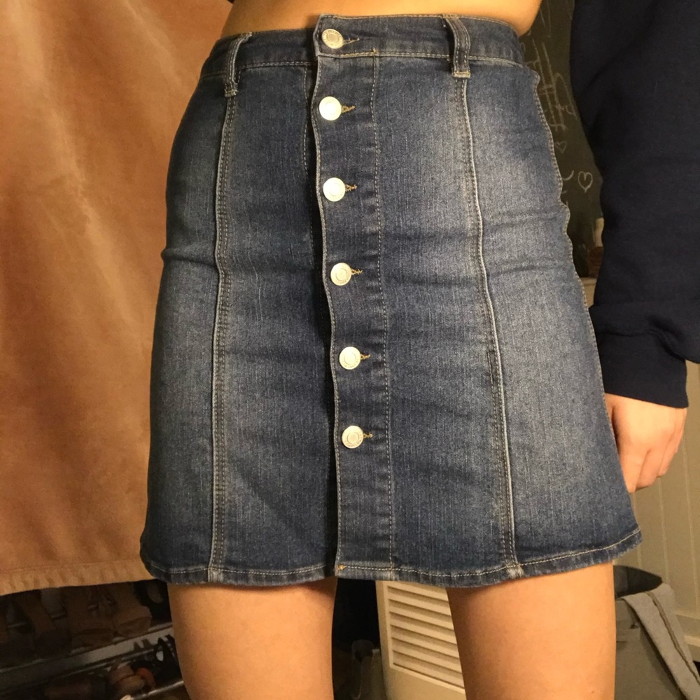 Mossimo Button Up Jean Mini Skirt